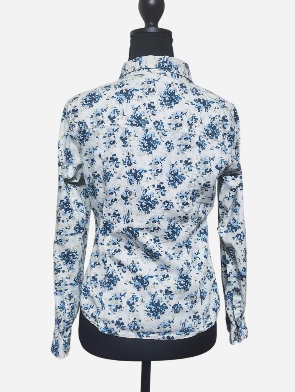 Vtg Y2k Wet Seal Button Down Top Womens Small White Blue Floral Office Siren - Picture 10 of 10